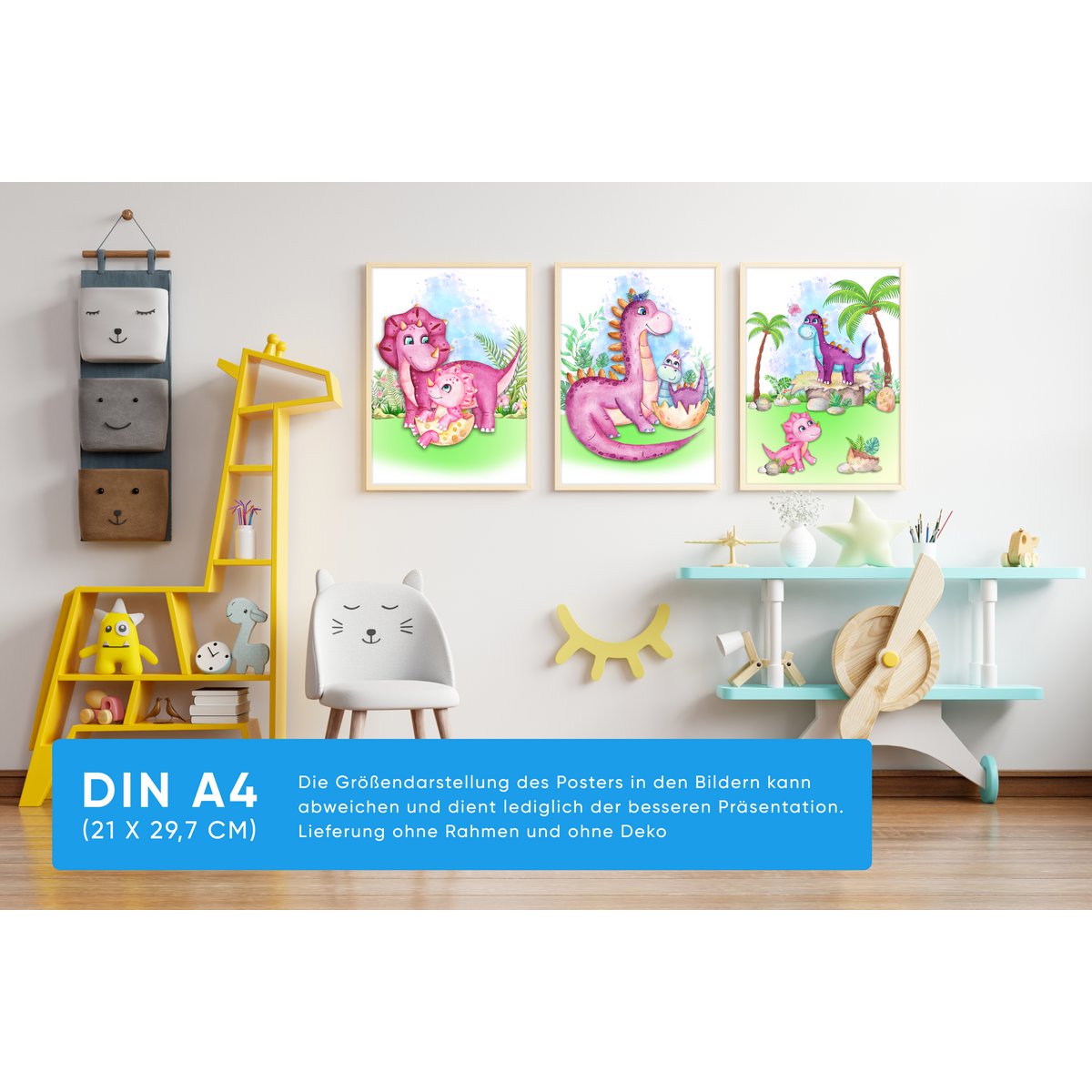 Pósteres de dinosaurios x juego de 3