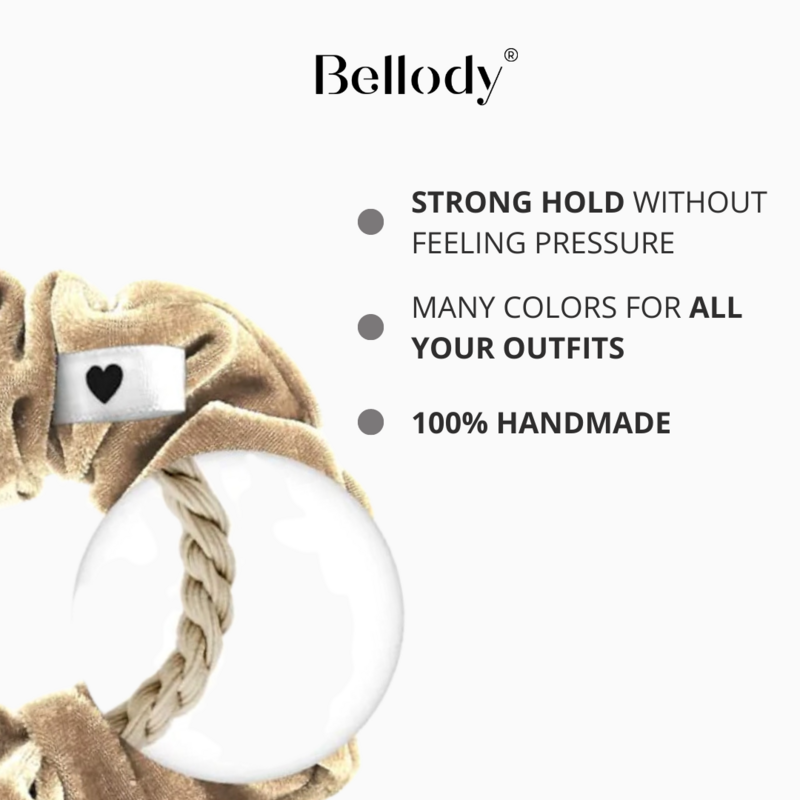Samt-Scrunchie Beige - Bellody® (1 Stück - Champagne Beige)