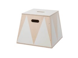 trapeziumvormige doos "the roll up" wit hout