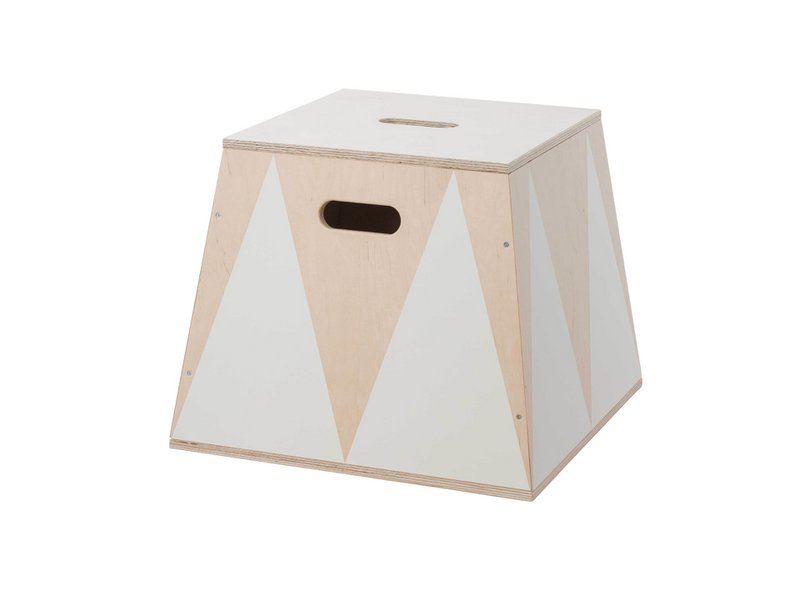 trapezkasse "the roll up" hvidt træ