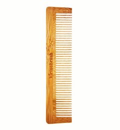 Bamboo pocket hair comb with fine-toothed design for gentle detangling and styling.