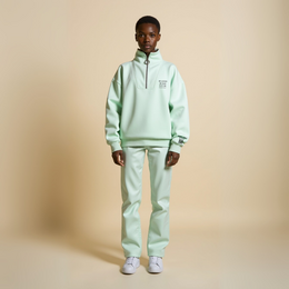 Half Zip Sweat "BE GOOD BE BAD JUST BE" - Schwarz