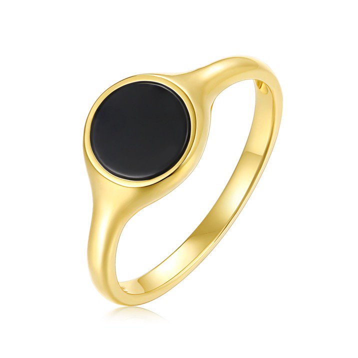 Bague Eclipse en agate noire