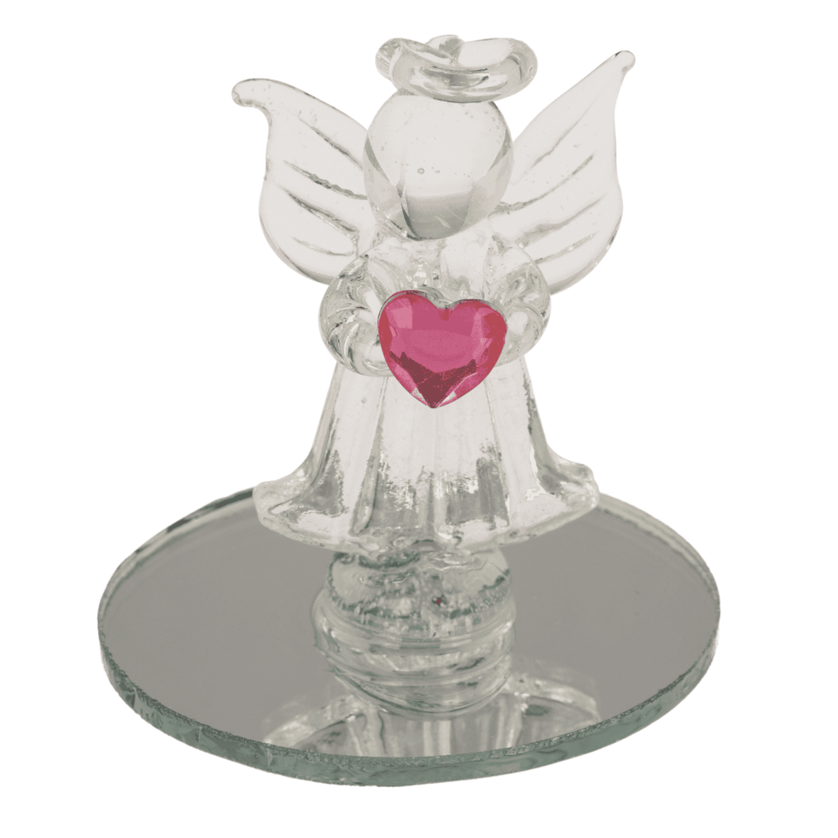 Glass Angel with Heart, 5 cm,