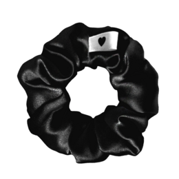 Chouchou en soie noir - Bellody® soie élégante & tenue forte (1 pièce)