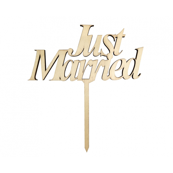 Nakładka na ciasto - Just Married - drewno