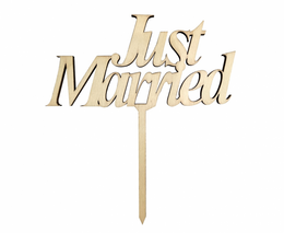 Cake topper - Just Married - wood
