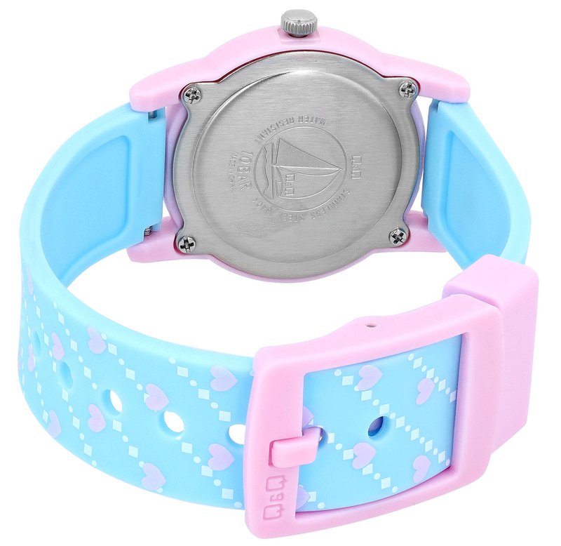 Montre pour enfants Q&Q "Cat/Heart", bracelet en résine, 10 ATM