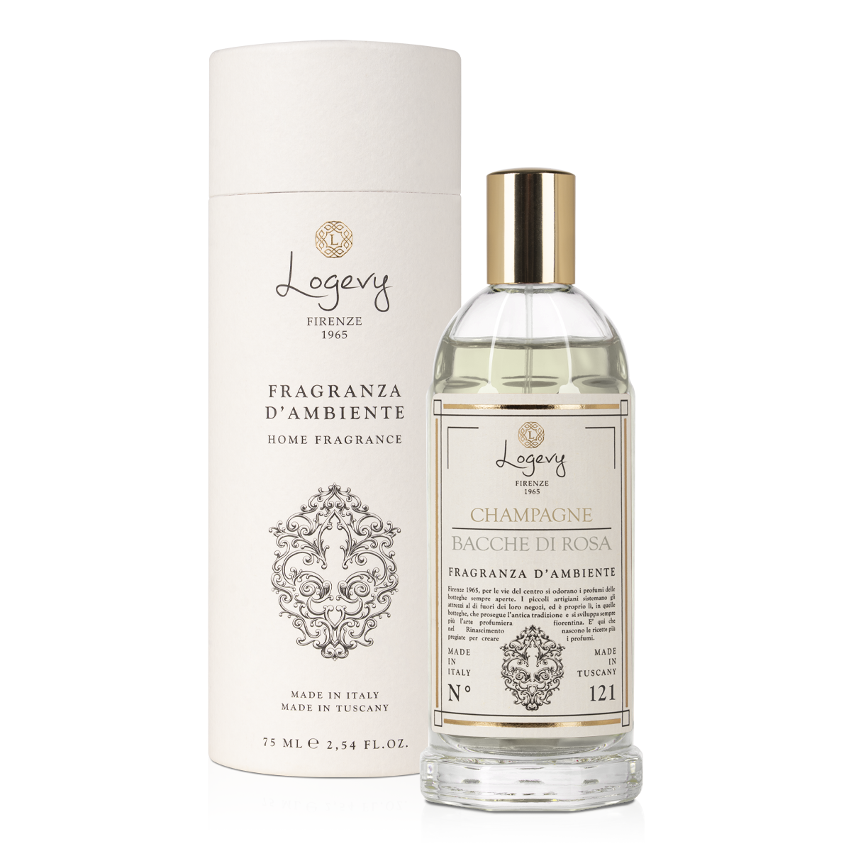 Fragancia para champán y corchetes de Rosa Spray 75ml