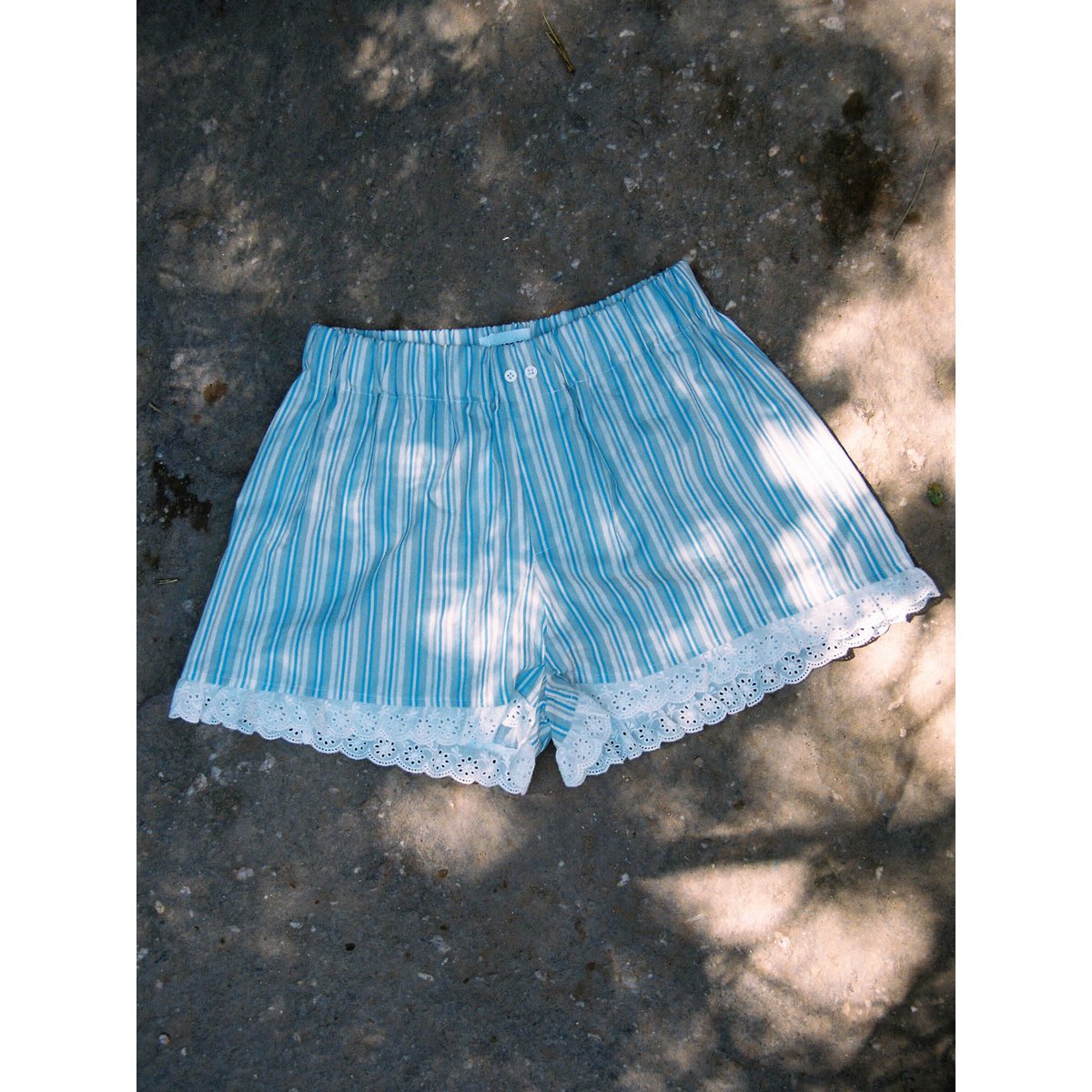 Aquatic Striped Print Shorts