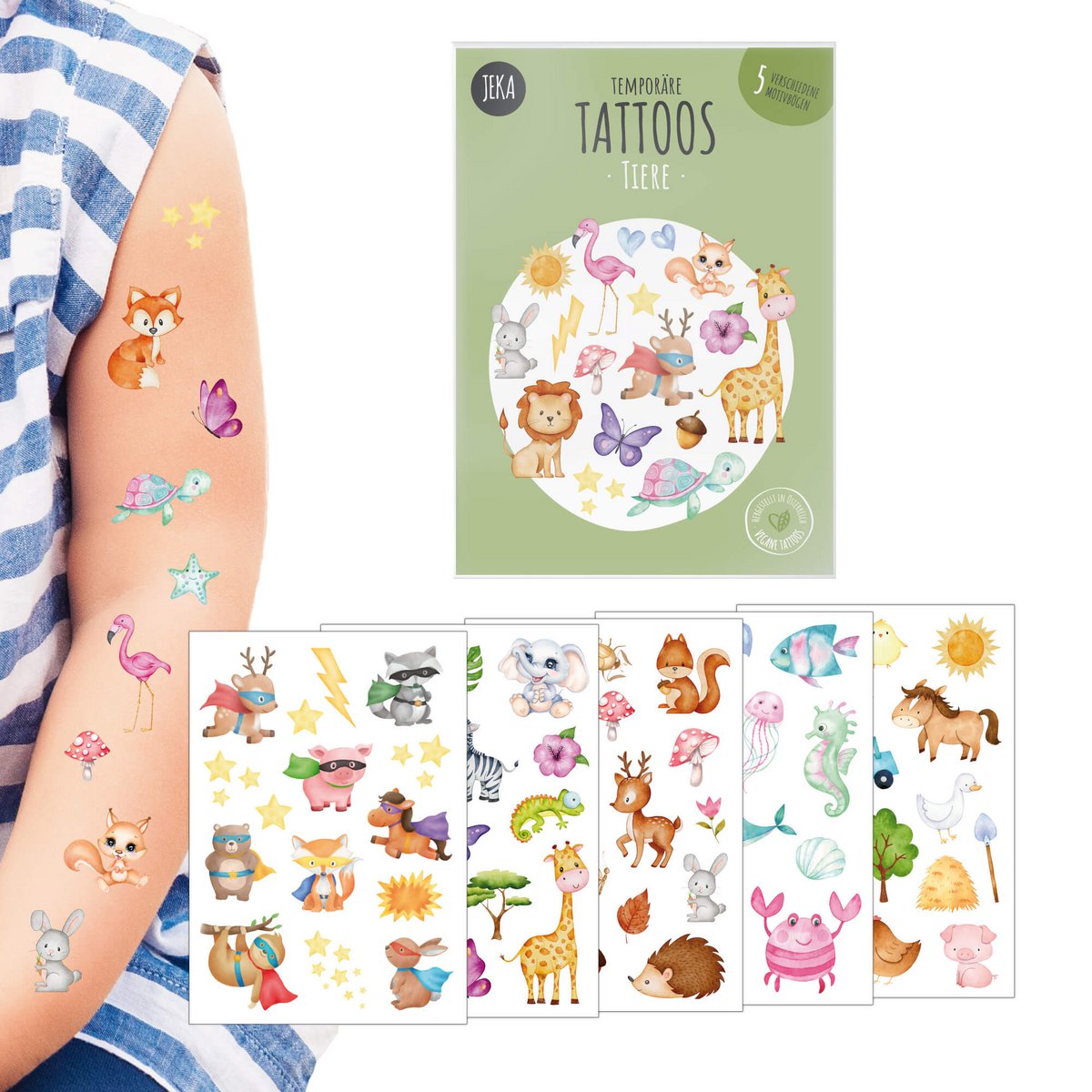 Kindertatoeages - motief "dieren"