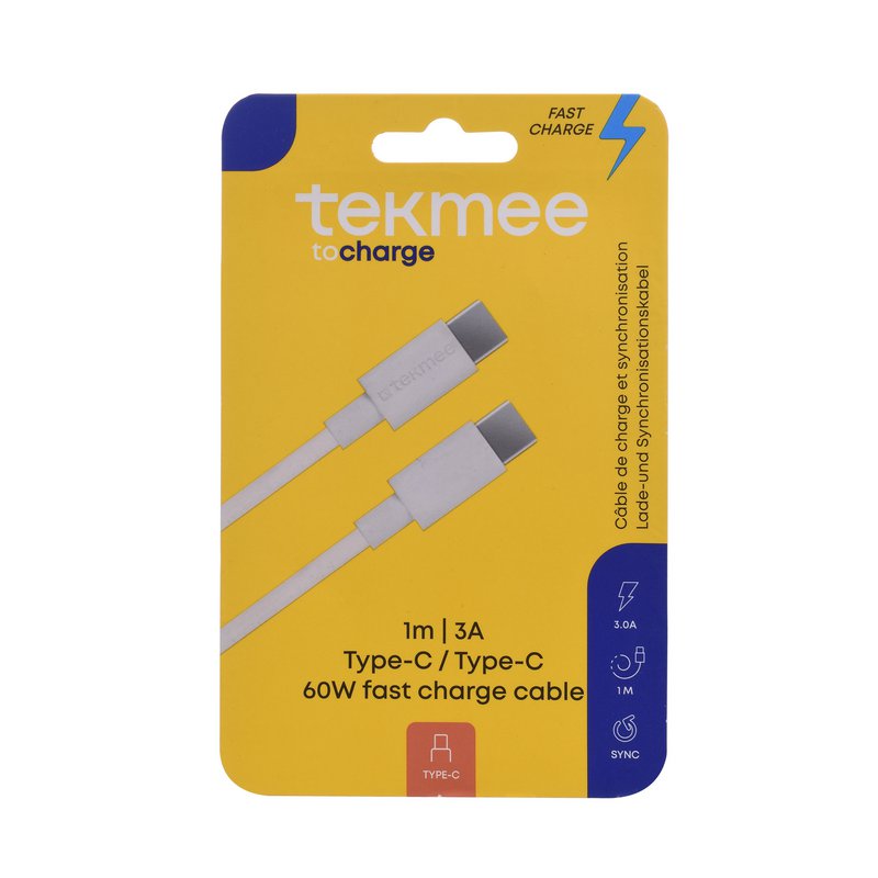 Cavo di ricarica rapida Tekmee tipo-c tipo-c da 1 m