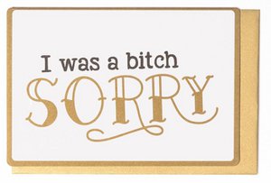 I was a bitch sorry