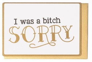 I was a bitch sorry