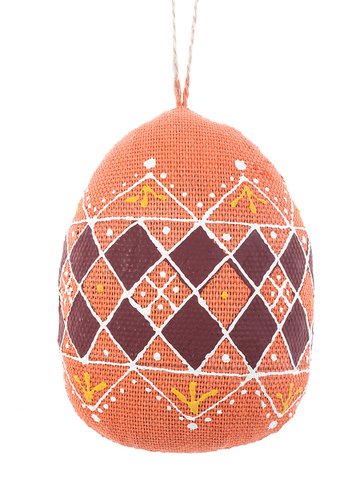 Handbemaltes Osterei (orange)