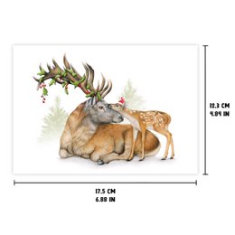 Christmas Card Red Deer, Greeting Card, Holiday Card 12,3 x 17,5 cm