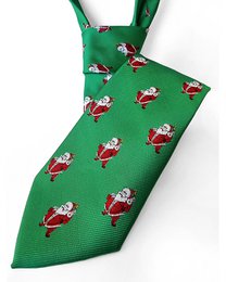 Tie - Green with Santa