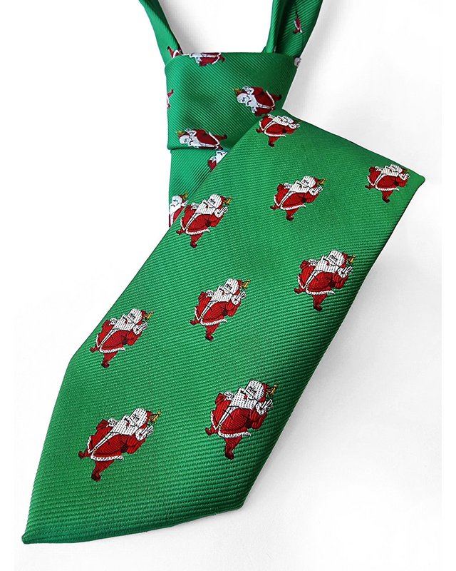 Tie - Green with Santa