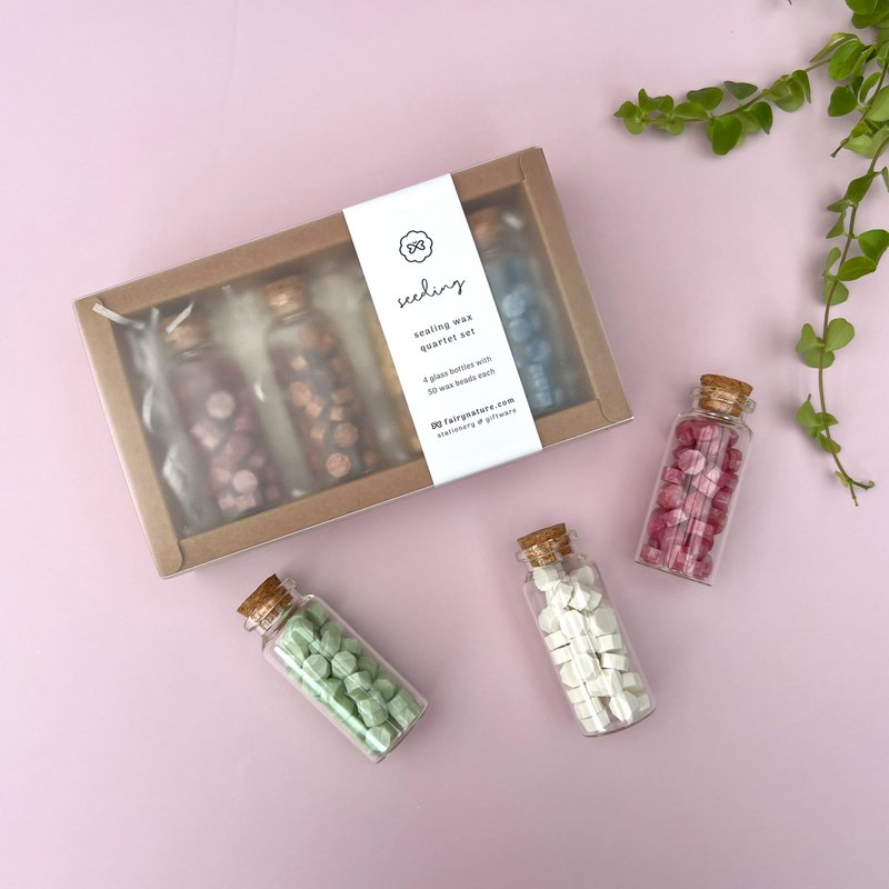 Set de Mini Botellas - Cera de Sellado Octágono (200 cuentas)