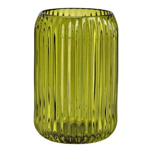 Glass lantern, green (W/H/D) 8x12x8cm