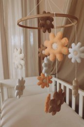 Handgemaakte Bloemen Muziekmobiel - Boxmobiel - Baby mobile - mobile wickeltisch