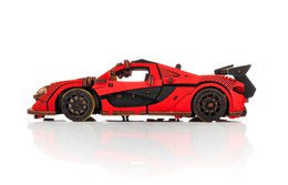 Eco Wood Art (EWA) DIY 3D Mechanical Model Racing Car Rot, 4073, 21x9,5x 5,7 cm