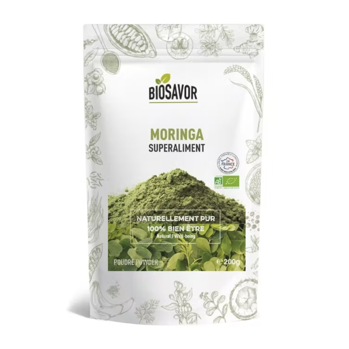 MORINGA EN POUDRE - 200G - COMPLÉMENT ALIMENTAIRE