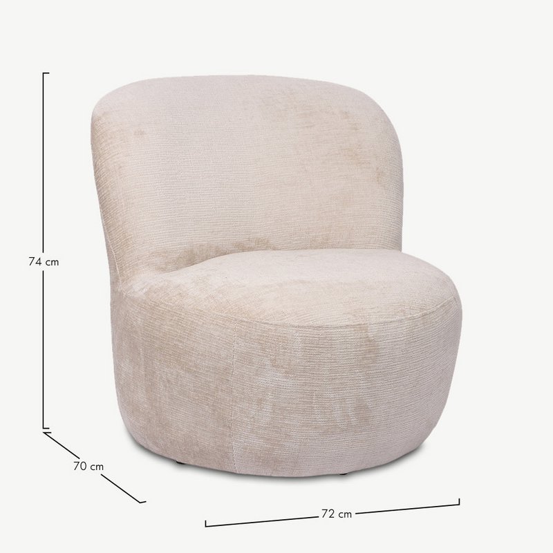 Vulcan Lounge Chair, Beige Stoff