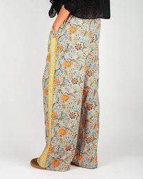 Pantaloni fluidi da donna con stampa Lolem blu