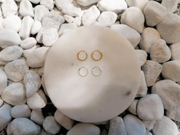 Plecione kolczyki małe kółka - srebro próby 925