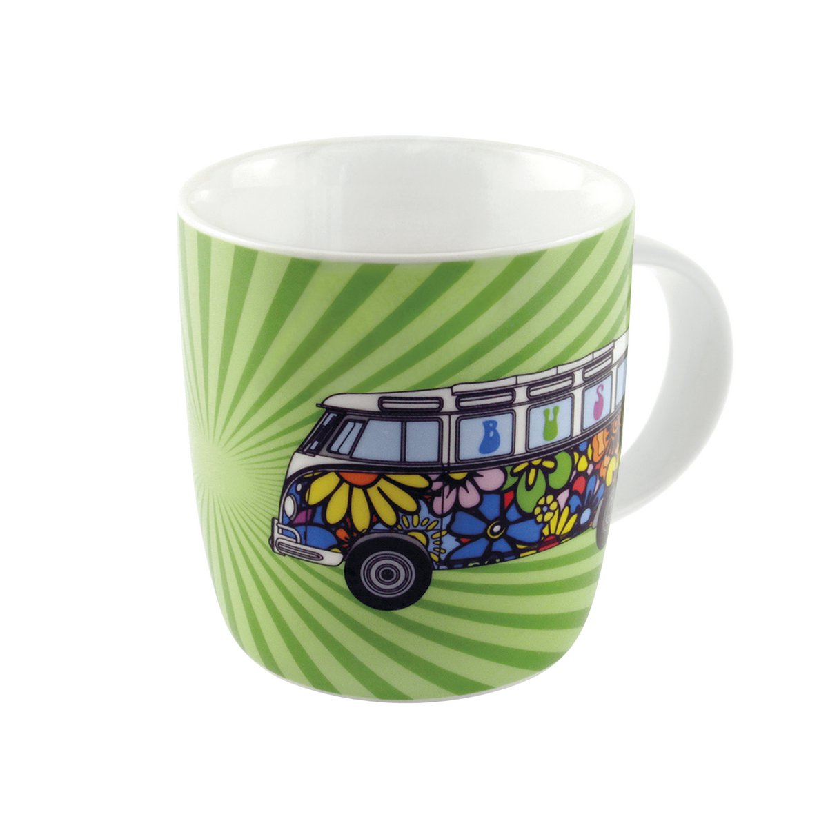 Volkswagen VW T1 Bus Coffee Mug 370ml in Gift Box - Love Bus/Green