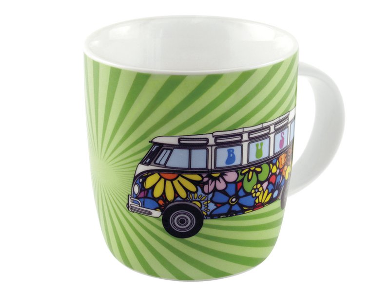 Volkswagen VW T1 Bus Coffee Mug 370ml in Gift Box - Love Bus/Green