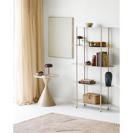 Margate Table lamp, metal, rechargeable, brown, ø13 cm