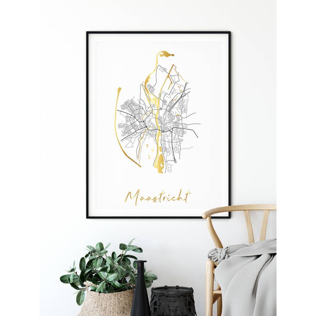 Map City Village of your choice - Gold foil / Silver foil / Copper foil