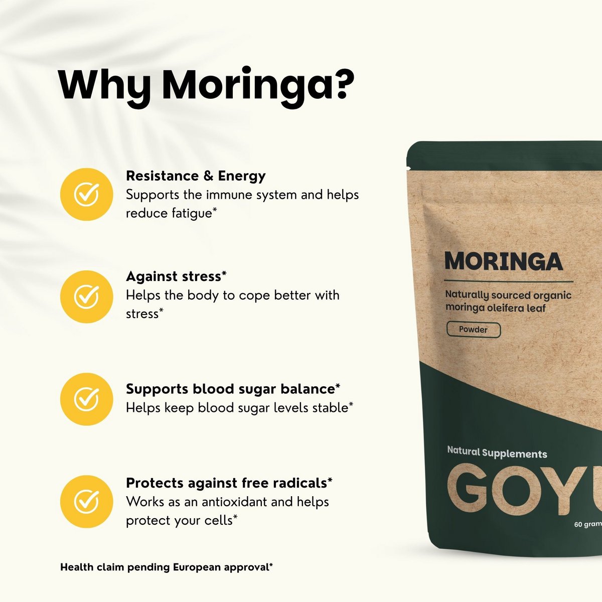 Organiczny proszek Moringa - 60 gramów