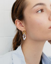 Varia Enamel 2-i-1 øreringe (mini) — Hvide