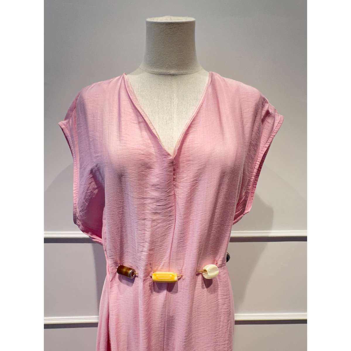 Robe-Combinaison Longue avec Ceinture de Perles - VISCOSE - 8800