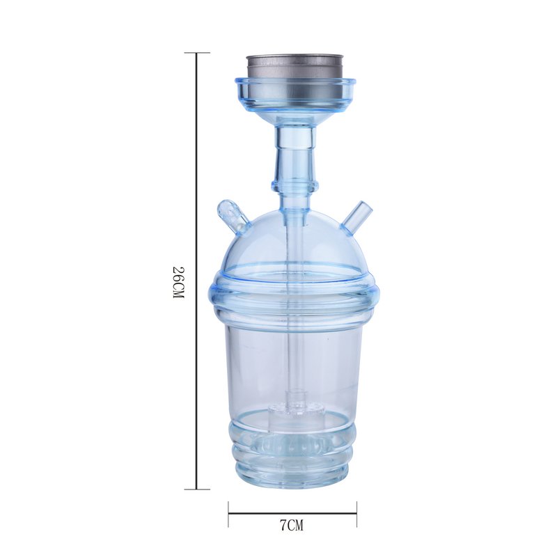 Shisha-Komplettset – ideal für Reisen, Strand, Festivals – Shisha mit Silikonschlauch, Zange, Wasserpfeife, komplettes modernes Acrylglas-Set