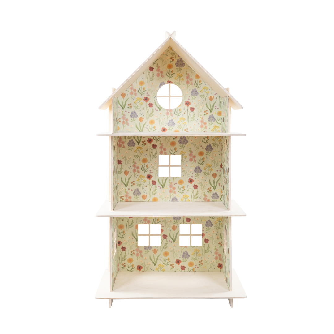 Meadow -Maison de poupée en bois à trois étages / Maison de poupée moderne