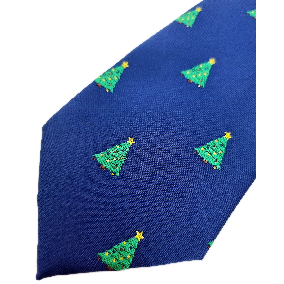 Tie - Blue with xmas trees