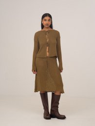 Falda midi de punto verde Exile