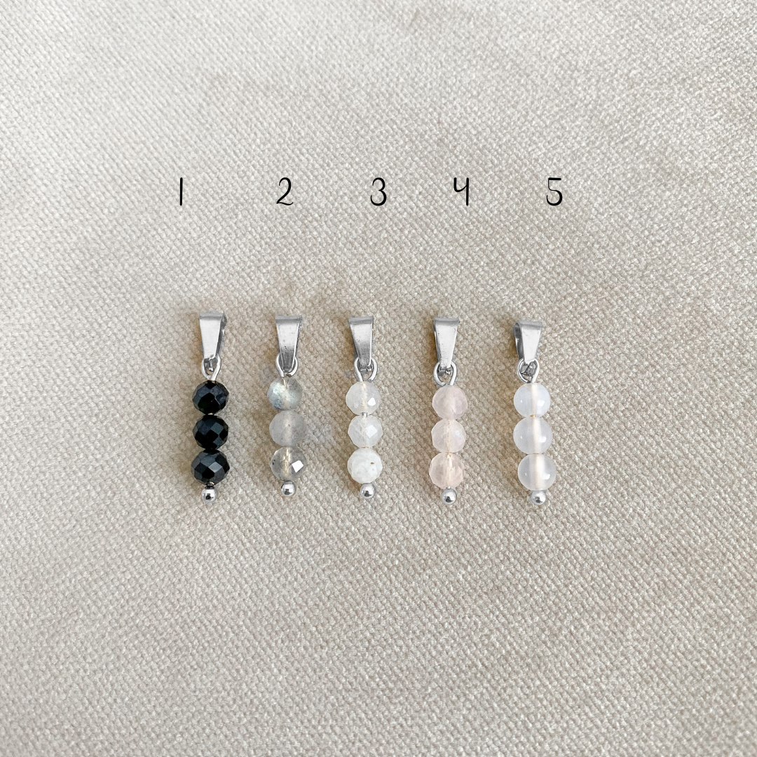 Pendentifs de puissance en pierres précieuses - Argent