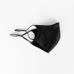 Silk face mask black blue charcoal elastic straps skincare beauty