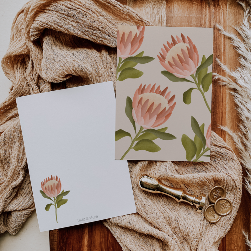 Carte postale - Protea bohème fleur