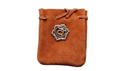 Suede Pouch-Orange with Chakra Symbol 3.25x2.75"