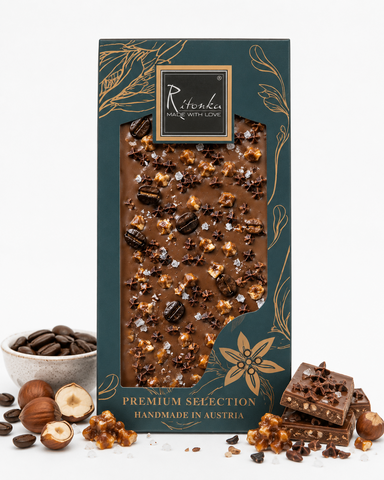 PREMIUM melkchocolade - koffie, veenbessen 95g