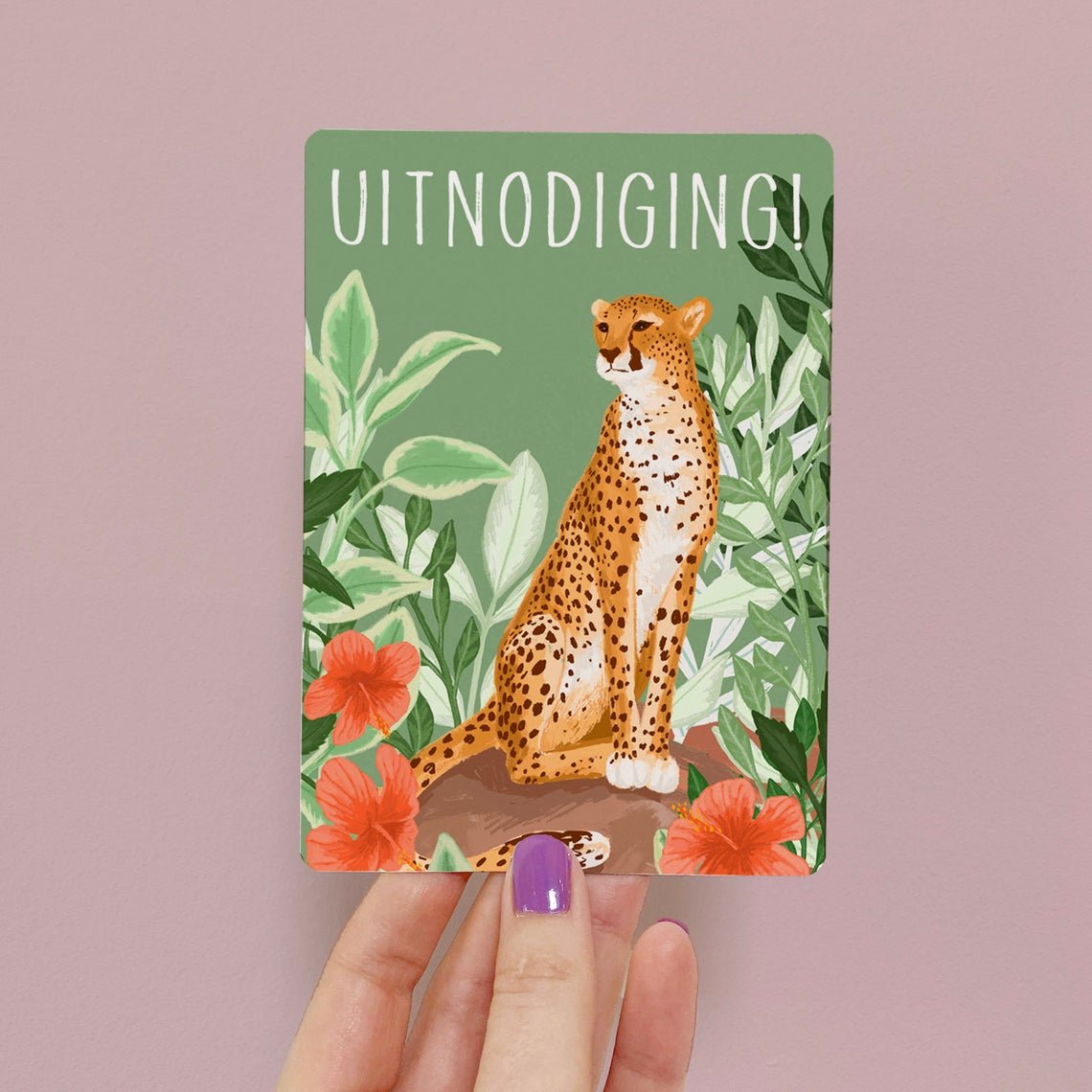 5 x Børnefestinvitation - Gepard
