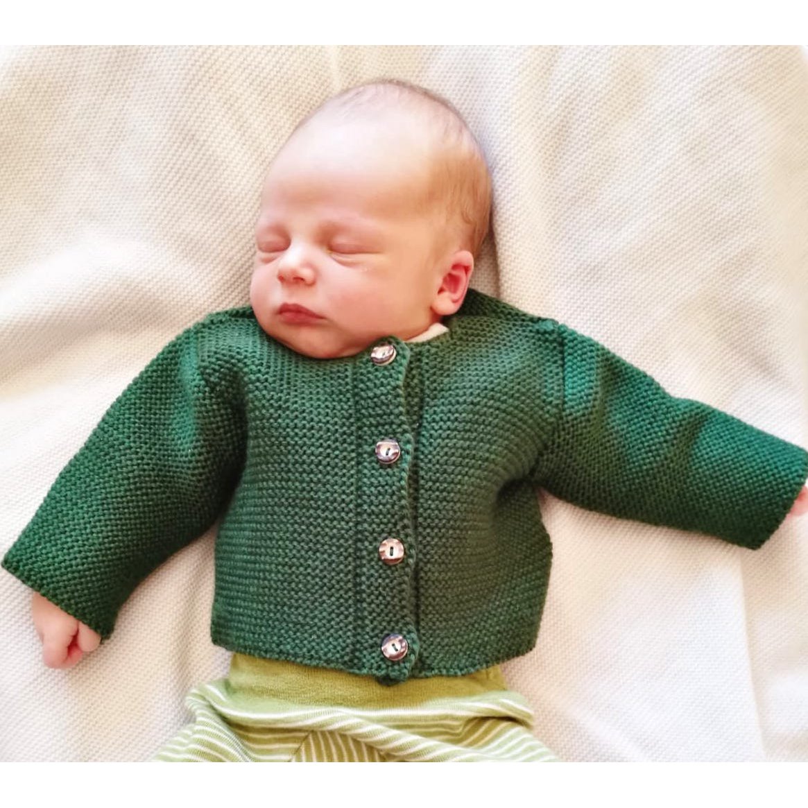 Cardigans for newborns and babies made from 100% finest merino wool - spruce - the perfect gift for a birth