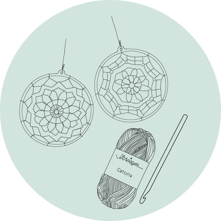 Christmas holiday creative tip! - DIY Christmas bauble crochet kit with wooden rings