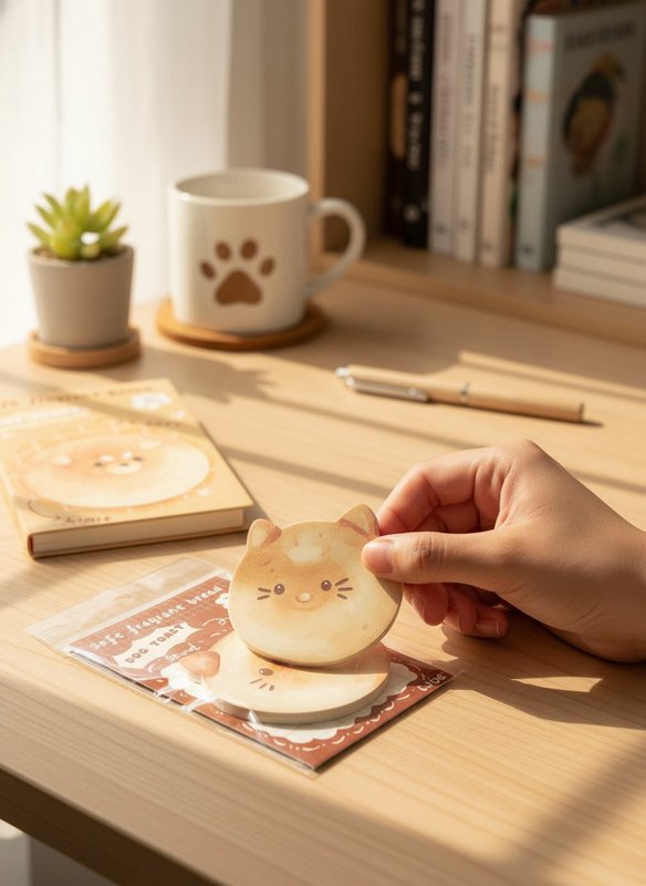 Katzen-Toast-Haftnotizen – Kawaii-Brot-Design